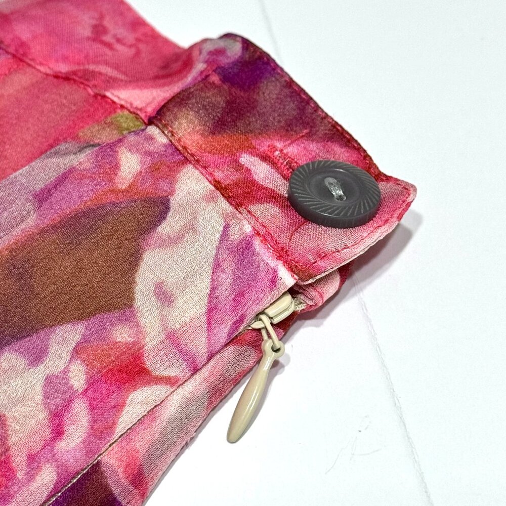 Jones New York Silk Chiffon Pink Floral Skirt 35"W Flowy Fairy Romantic Feminine - Picture 6 of 12